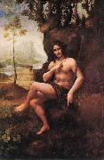 Leonardo  Da Vinci Bacchus oil on canvas